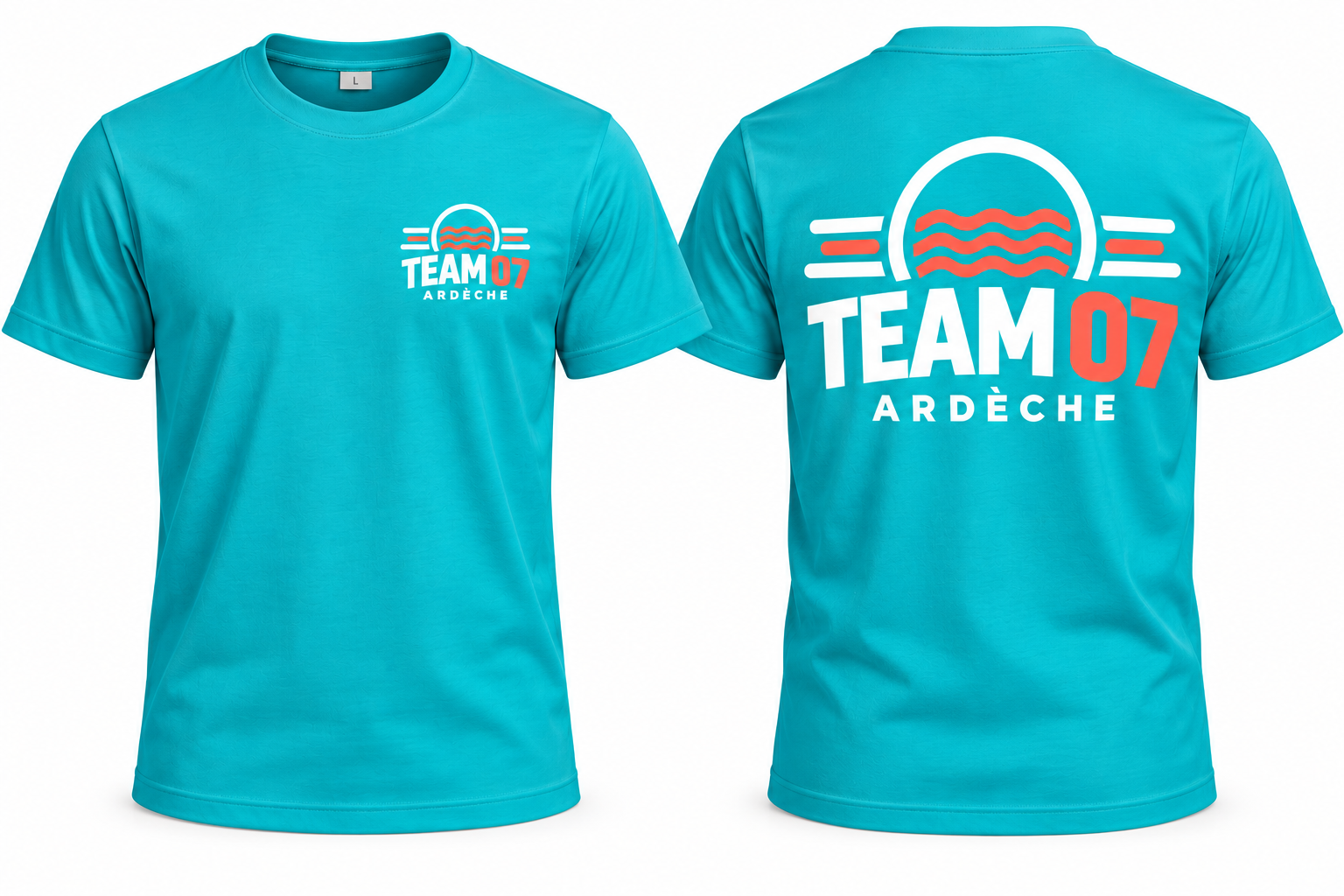 Tee-shirt TEAM 07 bleu turquoise