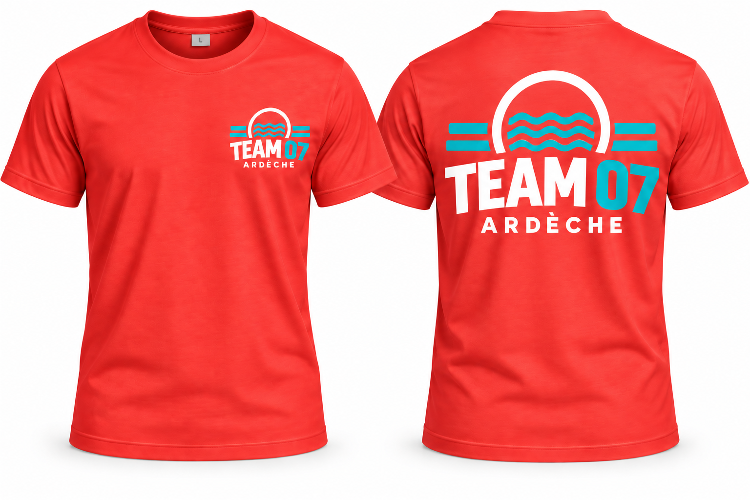 Tee-shirt TEAM 07 rouge corail